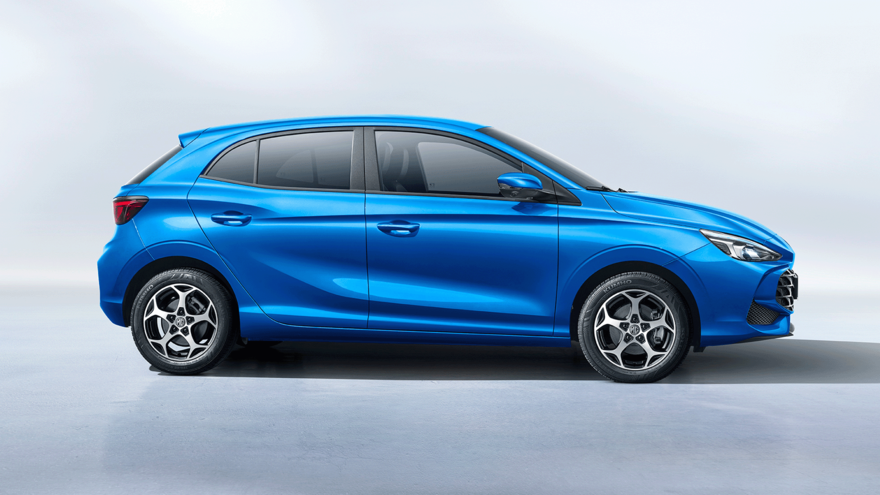 MG3 in Como Blue, seitliche Ansicht Beifahrerseite