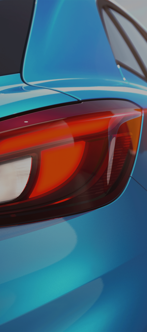 MG3 in Como Blue, Nahaufnahme Rücklicht rechts