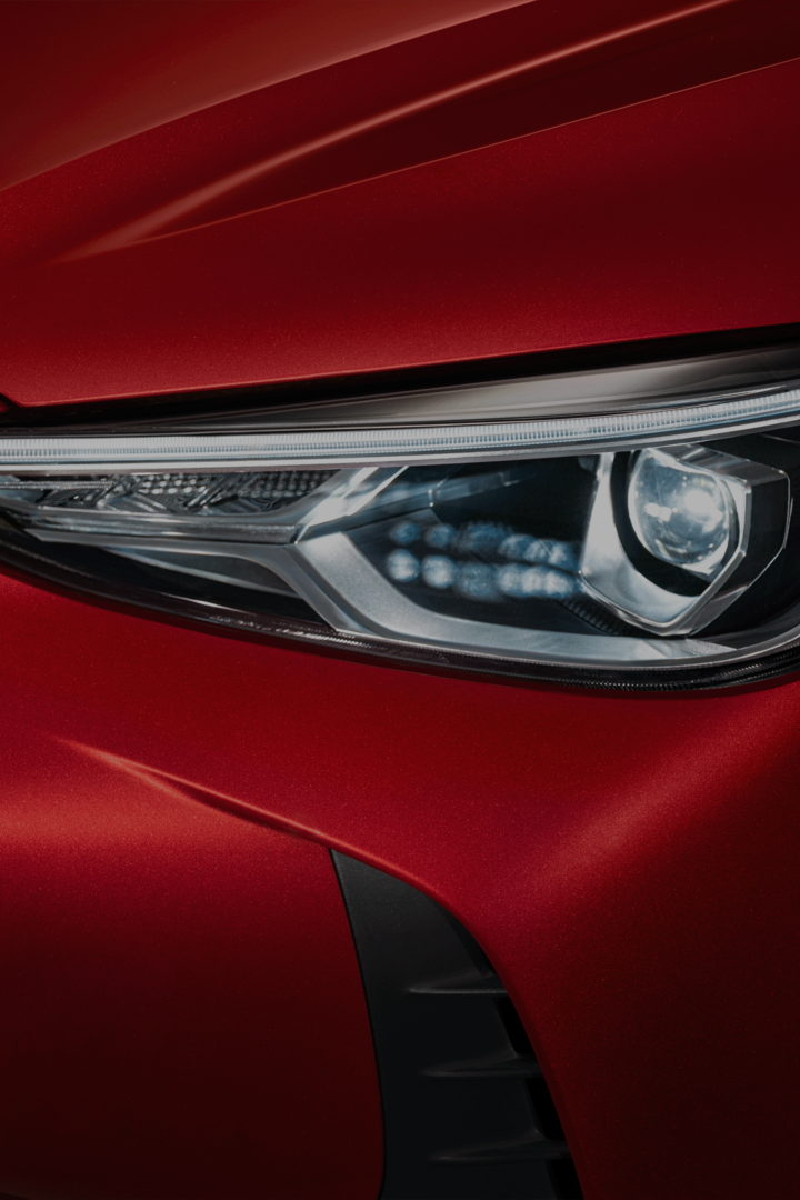 MG ZS in Diamond Red, Detailaufnahme Frontscheinwerfer