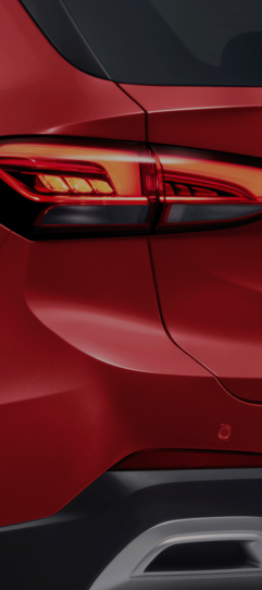 MG ZS in Diamond Red, Ausschnitt Rücklicht