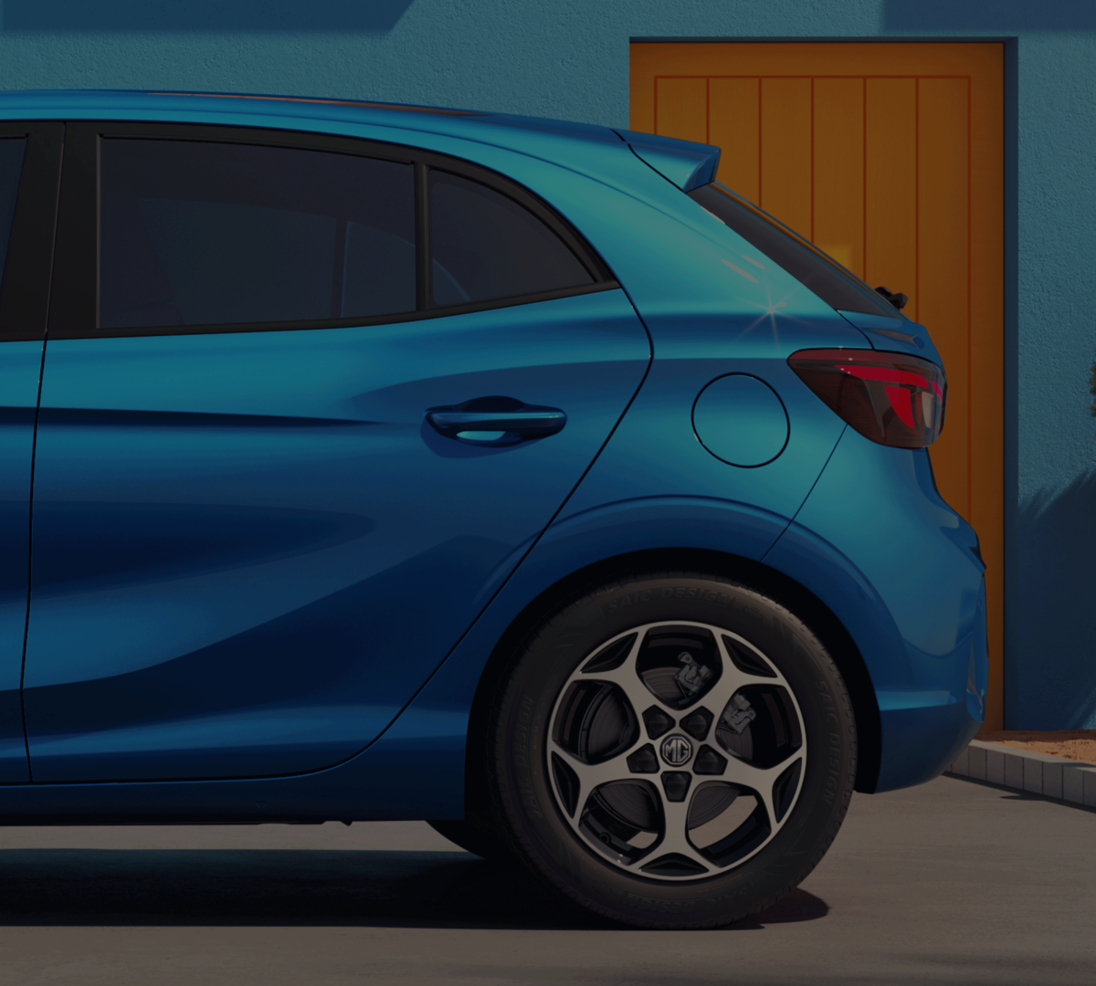 MG3 in Como Blue, seitliche Ansicht ab B-Säule