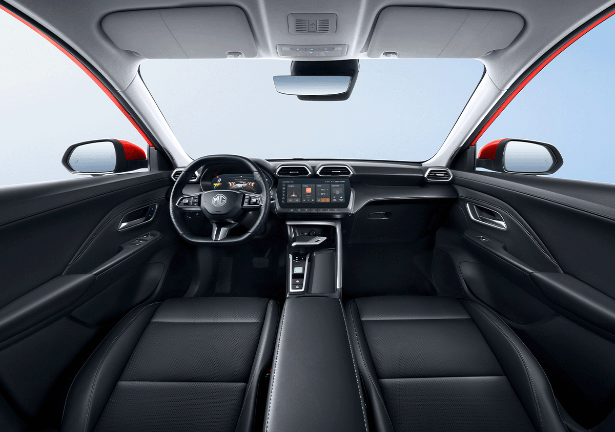 MG ZS, Blick in Fahrerkabine vom Fond aus